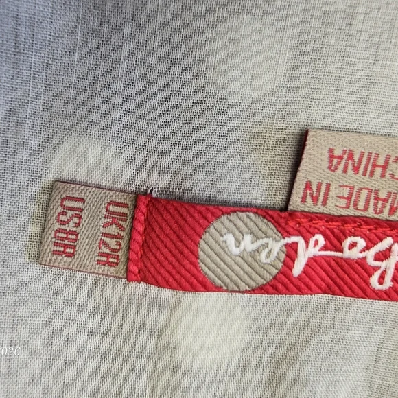 Boden Beige and Red Polka Dot Fabric (8R) - Picture 4 of 9